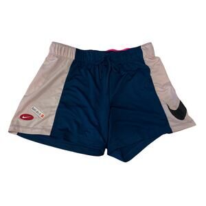M3-9 NIKE Women's Drawstring Dri-Fit Shorts Pink/Blue Small